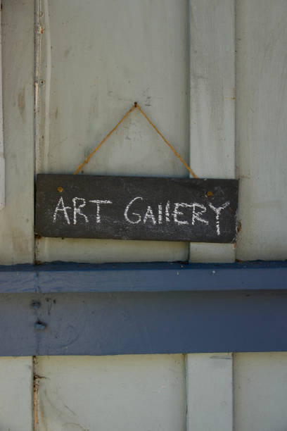 istock Minimalist art gallery sign written in chalk 1460565358