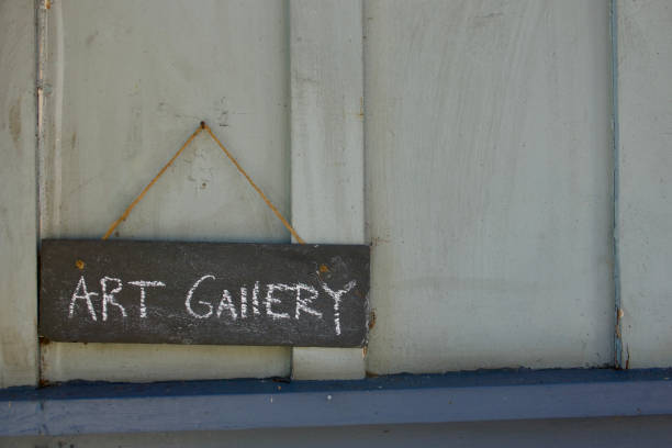 istock Minimalist art gallery sign written in chalk 1460565362