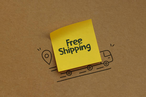 istock Cargo truck draw with adhesive note paper 1460567031