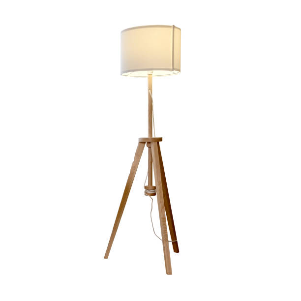 istock Floor lamp in retro style, isolated on a white background, isolated on a white background. Vintage floor lamp, close-up 1460567069