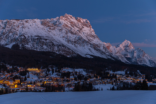 Cortina d'Ampezzo in the evening