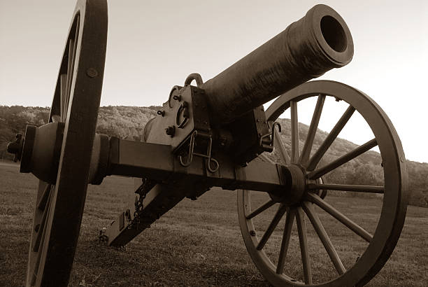 istock Black and White Civil War Cannon 146056799