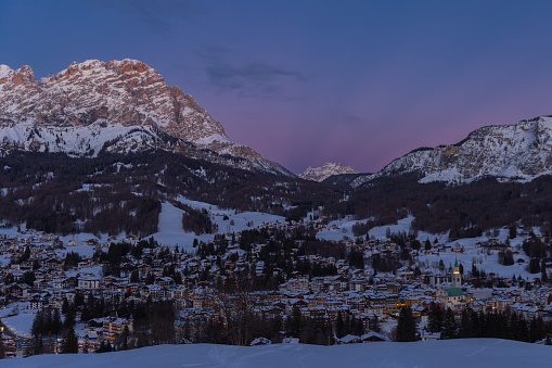 Cortina d'Ampezzo in the evening