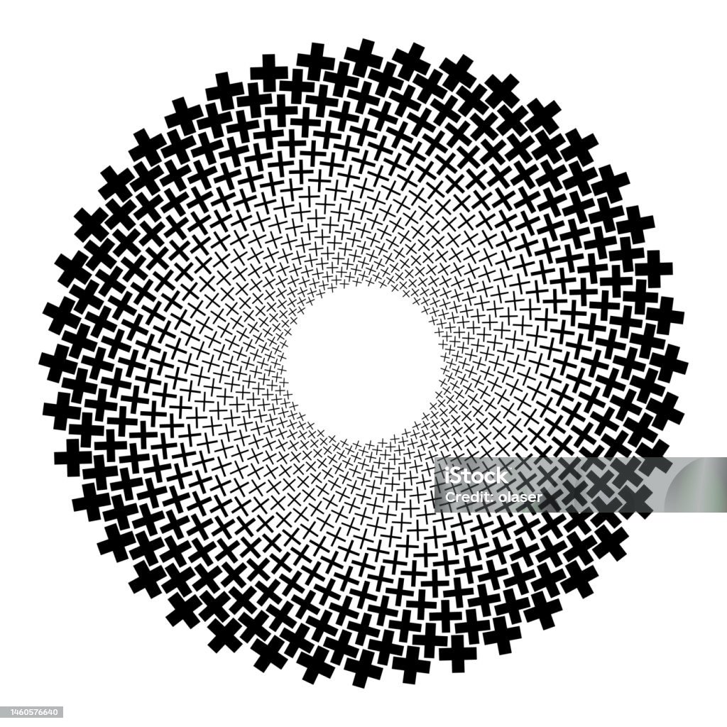 Gradient Circular Pattern Circular Pattern Made Of Fitted Plus Shapes Radial Size Gradient Stock ...