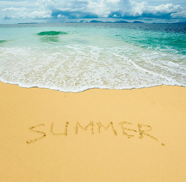 istock summer written in a sandy tropical beach 146057727