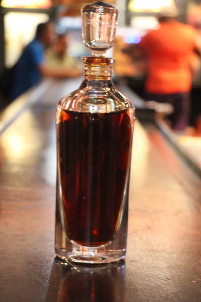 Cuba - La Havana- Rum in a bottle stock photo