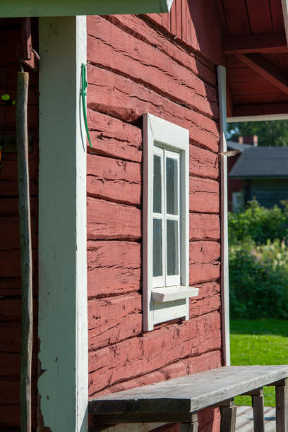 Old sauna building in Finland just heated