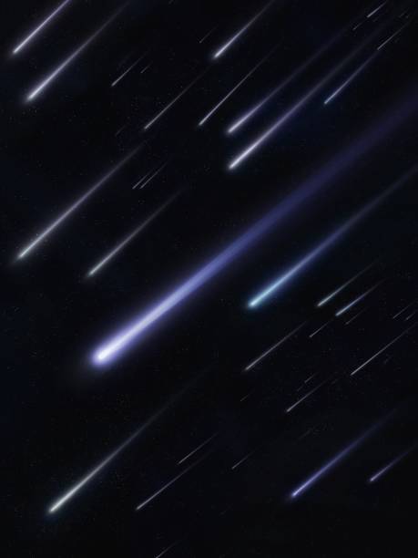 istock Beautiful starfall at night. Meteors burn up in the air. 1460581395