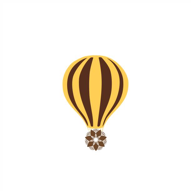 ilustrações de stock, clip art, desenhos animados e ícones de simple hot air balloon vector logo and icon - air nature high up pattern
