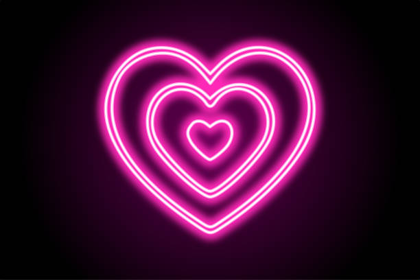 istock Neon heart love symbol icon 1460581574