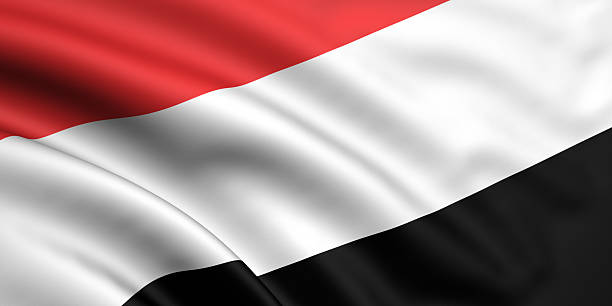 Flag Of Yemen stock photo