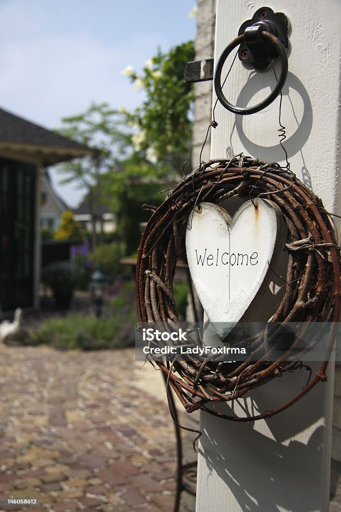 Welcome Welcome sign of a door. Gate Stock Photo