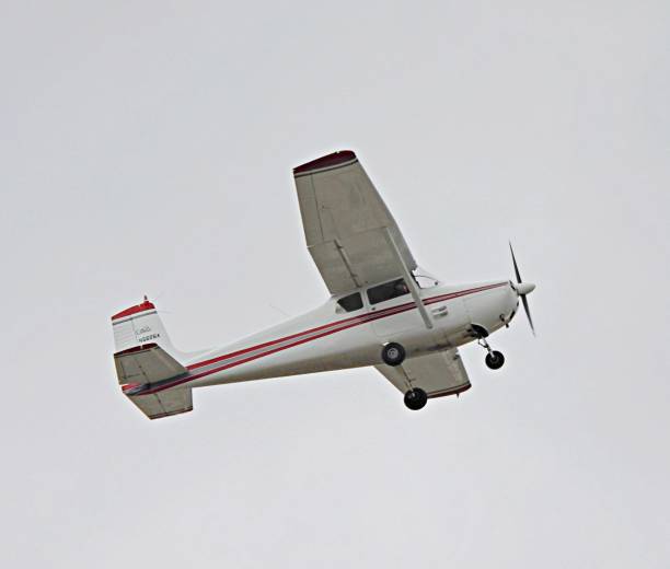 Boca Raton, Palm Beach County, Florida, USA, January 24, 2023.  A Cessna fixed wing single engine (4 seats / 1 engine)\nN5626A taking off from the Boca Raton Airport.