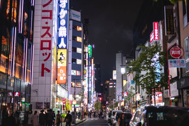 istock Japanese Shopping District At Night 1460592216