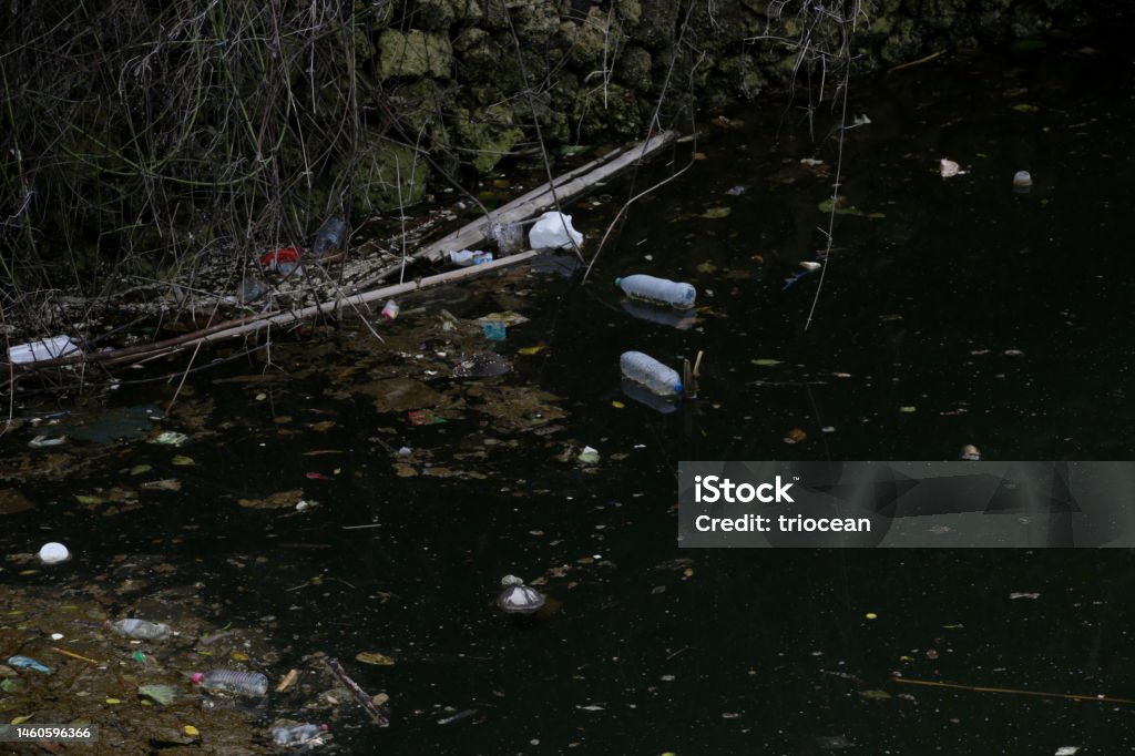 Clogged Rivers A Giant Floating Rubbish Heap Floating In The River Plastic Pollution ...