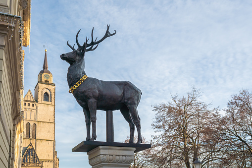 Deer Column near Magdeburg Old City Hall - Magdeburg, Saxony-Anhalt, Germany