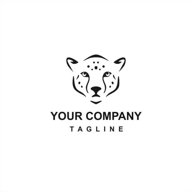 Vector illustration of cheetah or lion head vector company logo and icon