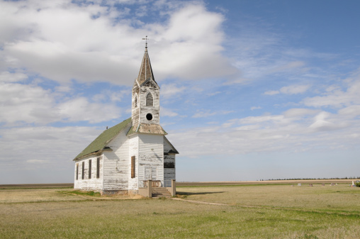 A church stands empty in rural America