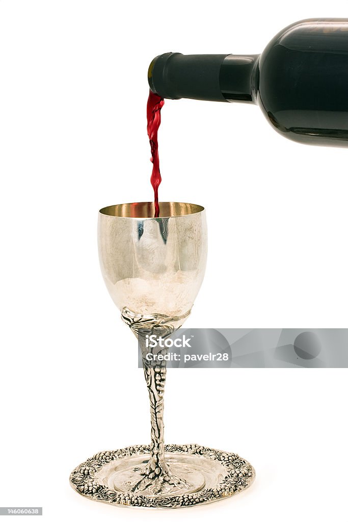 Shabbats wine in the cup filling ritual wine cup in the Sabbath Alcohol - Drink Stock Photo