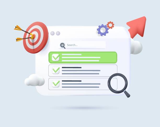 3D SEO optimization promotion. Web browser for digital marketing. Website analytics strategy innovation research. 3D SEO optimization promotion. Web browser for digital marketing concept. Website analytics strategy and innovation research. 3d render Optimize Your Site graph vector icon illustration armed forces rank stock illustrations