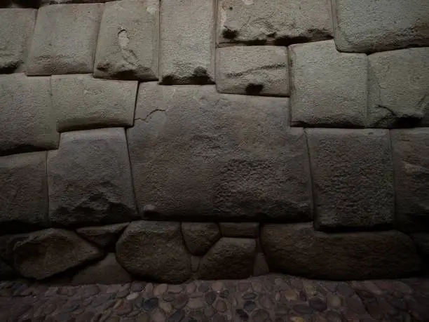 Photo of Twelve angled stone archeology heritage part of Archbishops palace wall Cusco Peru South America