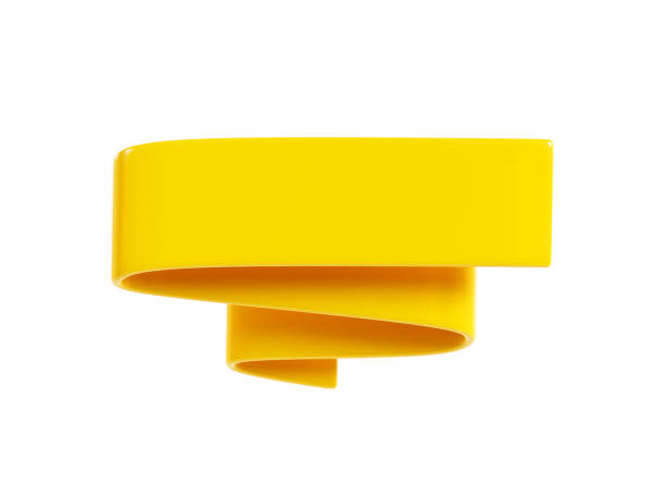 istock Ribbon banner 3d render - yellow sale text box. 1460614723