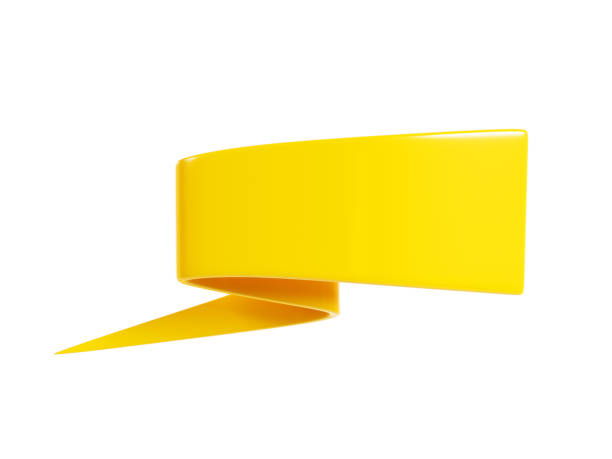 istock Ribbon banner 3d render - yellow sale text box. 1460614743