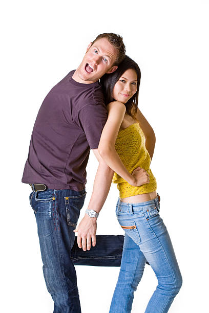 istock romantic young couple in playful mood 146061690