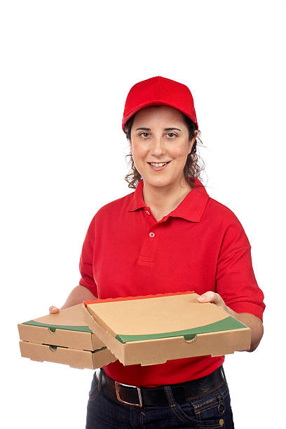 istock Pizza delivery woman 146061833