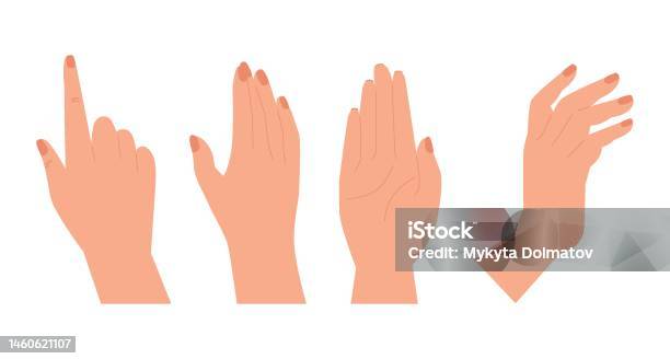 Voov Vector Hands Set Design In Cartoon Style Hand Shows Different Gestures Signs ...