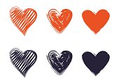 istock Hand drawn hearts. Design elements for Valentine's day. Collection of heart illustrations, Love symbol icon set, vector. 1460621200