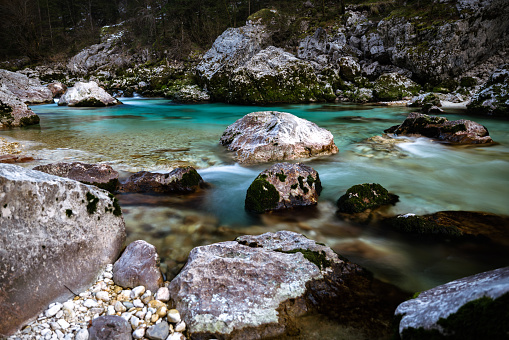 Soča river and rocks