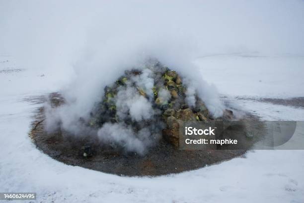 Hverir Geothermal Boiling Mud Hot Sulphur Steam Fumarole Volcanic Activity Myvatn Lake Krafla Northern Iceland Europe Stock Photo - Download Image Now