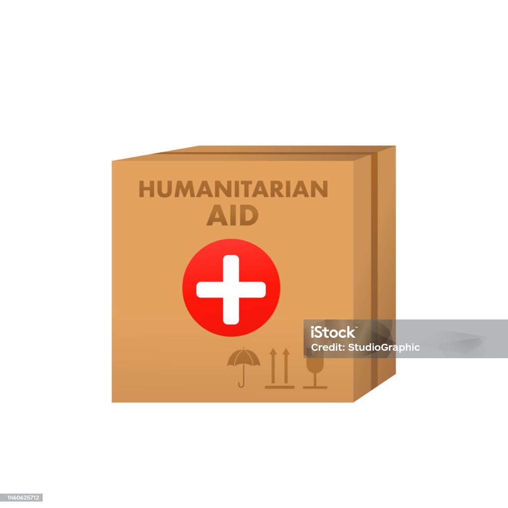 Aid Distribution Boxes Humanitarian Aid Box Vector Illustration Stock Illustration - Download ...