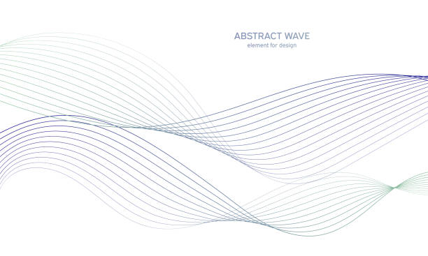 bildbanksillustrationer, clip art samt tecknat material och ikoner med abstract colorful wave element for design. digital frequency track equalizer. stylized line art background.vector illustration.wave with lines created using blend tool.curved wavy line, smooth stripe - stå i kö