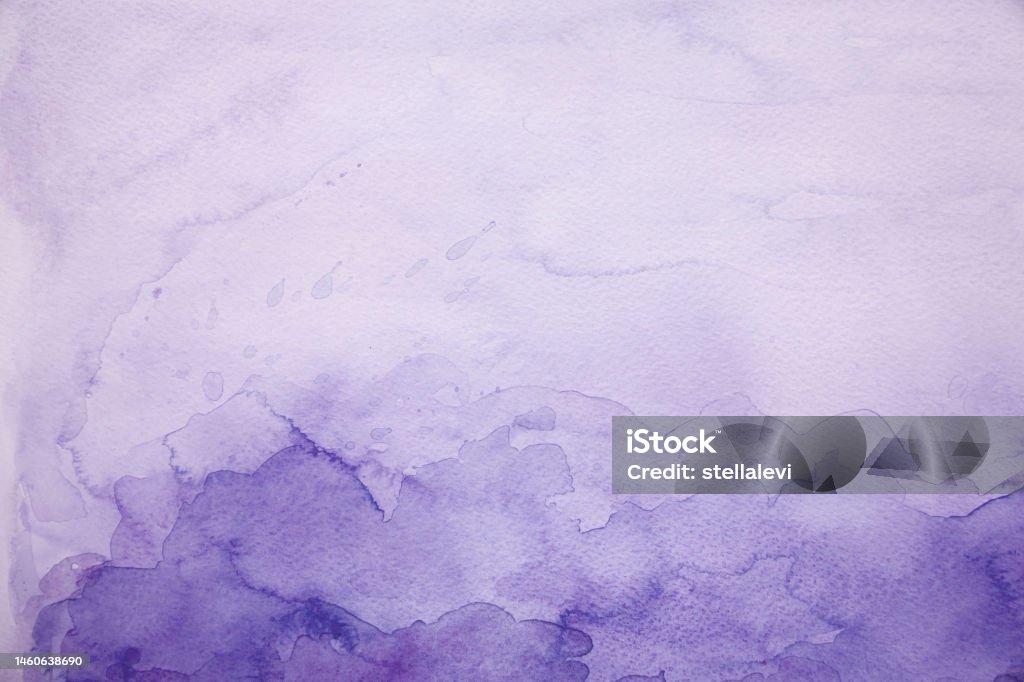 abstract purple ocean and waves watercolor painting abstract purple ocean watercolor painting on white watercolor paper. My own work. Watercolor Painting Stock Photo