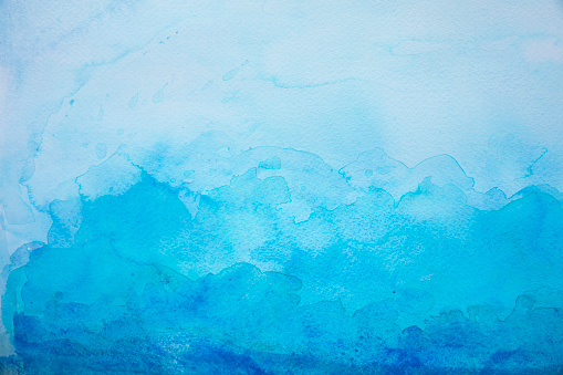 abstract ocean watercolor painting on white watercolor paper. My own work.