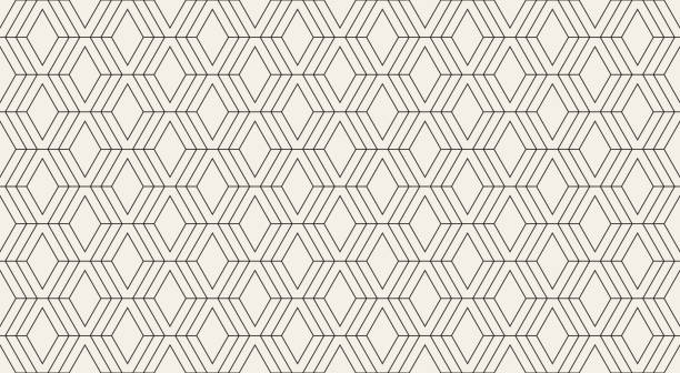 bezszwowy geometryczny wzór wektorowy - two dimensional shape pattern black rhombus stock illustrations