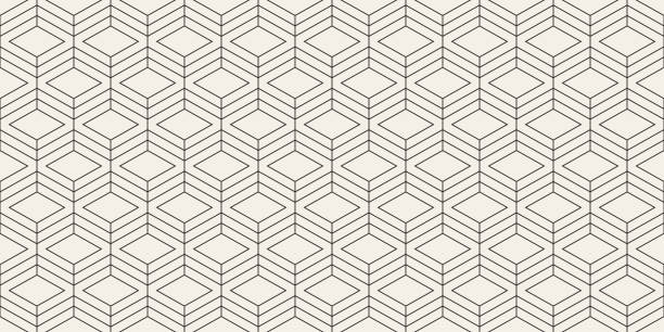 bezszwowy geometryczny wzór wektorowy - two dimensional shape pattern black rhombus stock illustrations