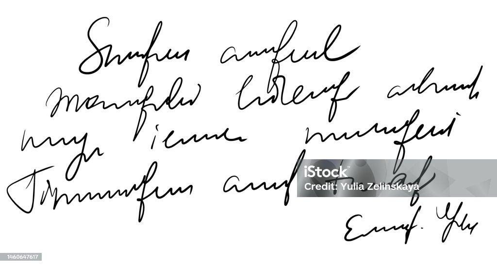 Vector Handwritten Unreadable Cursive Text Stock Illustration ...