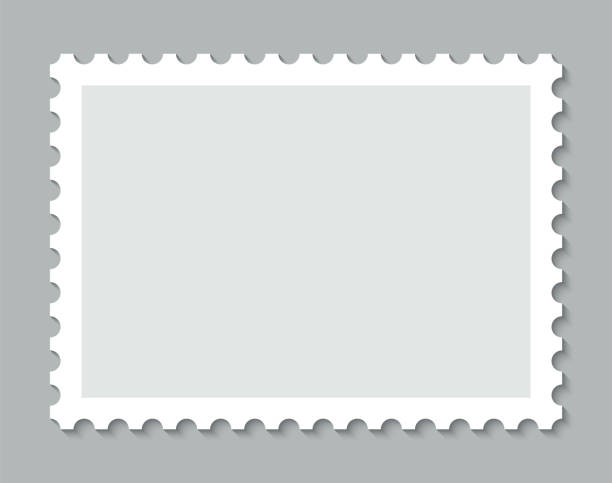 briefmarken. leerer rechteckiger postaufkleber. vektordarstellung. - stamps postage stock-grafiken, -clipart, -cartoons und -symbole