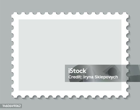 istock Post stamps. Empty rectangular mail sticker. Vector illustration. 1460649062