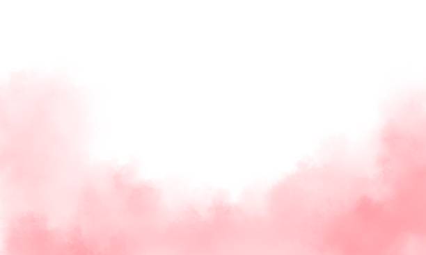 istock Pink color background, pink watercolor on white background 1460649812