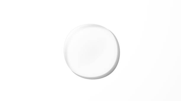 istock 3D Illustration.Circular transparent glass image on white background. Overhead view. Beautiful white image. (Horizontal) 1460651791