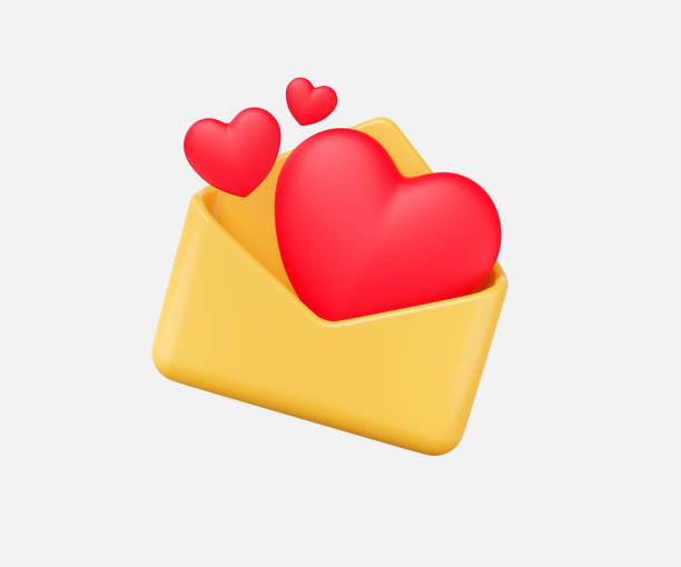 istock Yellow envelope with a red heart card 1460659169
