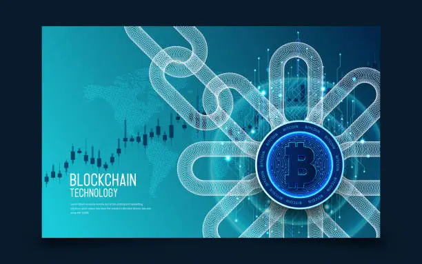 Vector illustration of Abstract Block chain Network Background