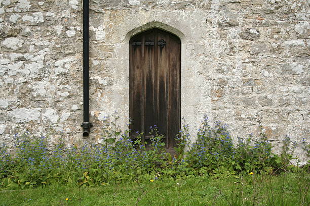 istock Old church door, St. Donat's 146066135