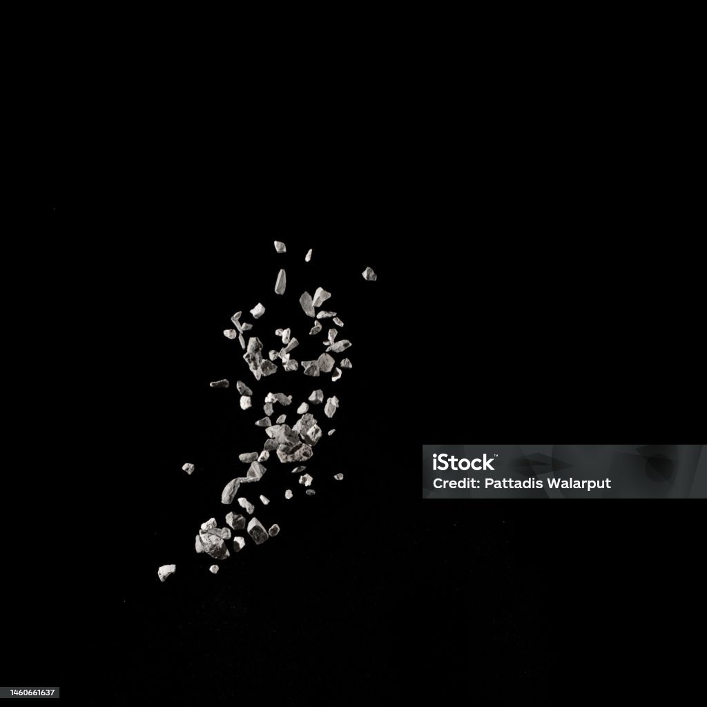 Black Background Exploding Rocks Mixed Stone Explosion On Black Background Stock Photo - Download Image ...