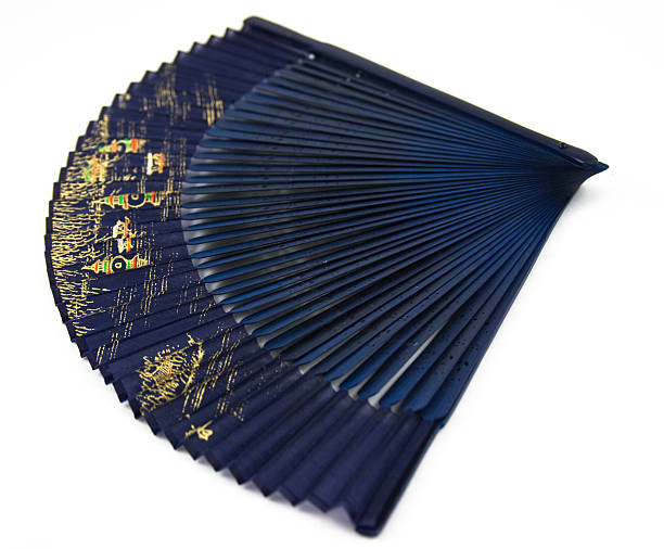 istock Side view of blue chinese fan 146066474