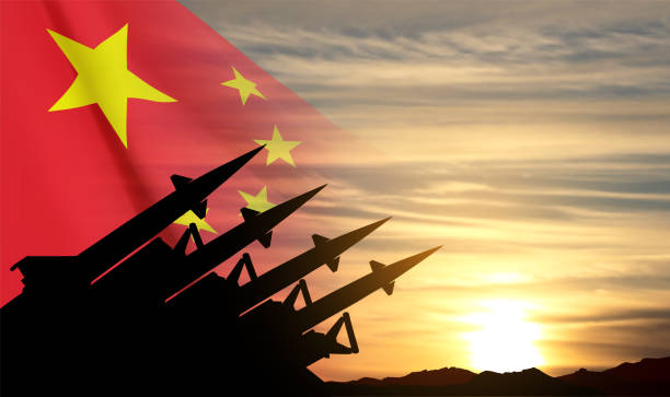 istock The missiles are aimed at the sky with China flag 1460666866